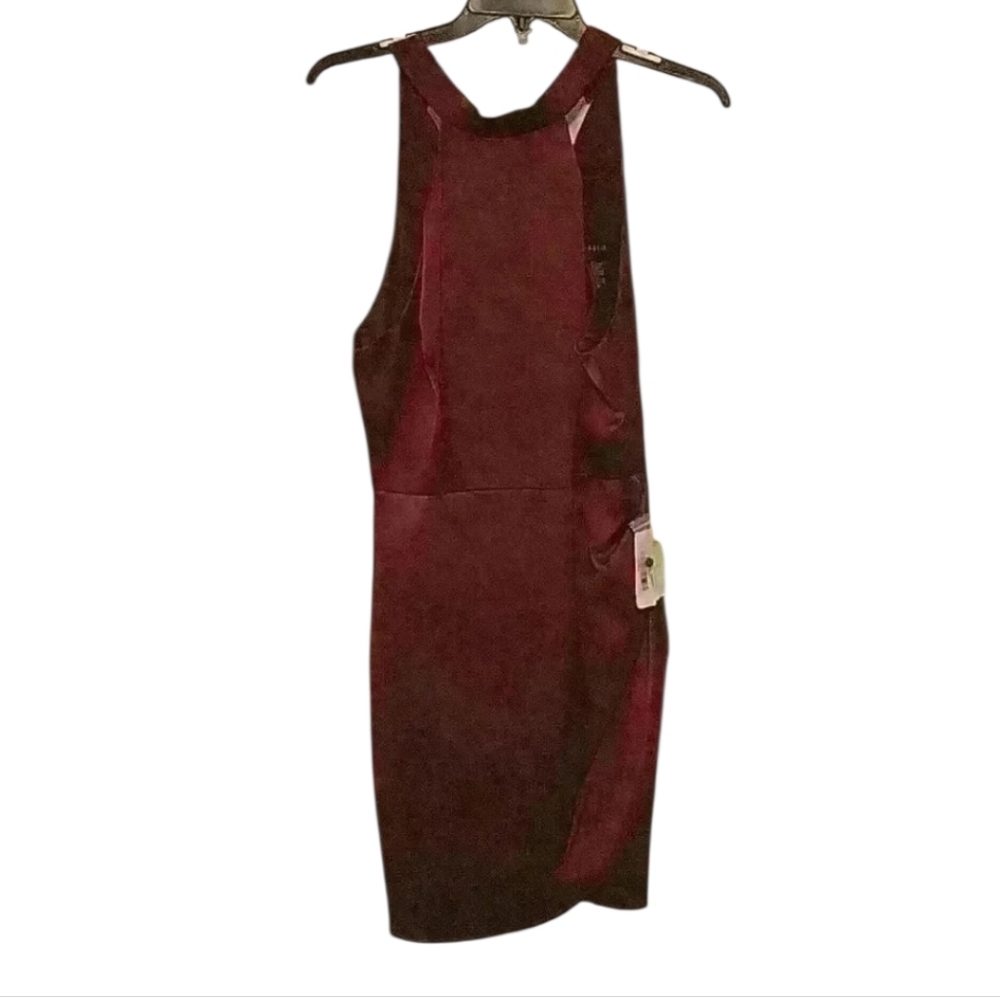 B Darlin Burgundy Mini Dress - Picture 2 of 10